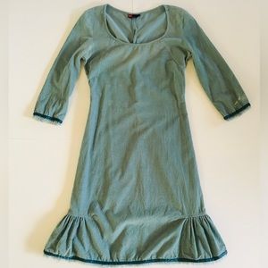 Diesel distressed corduroy light teal dress, size S